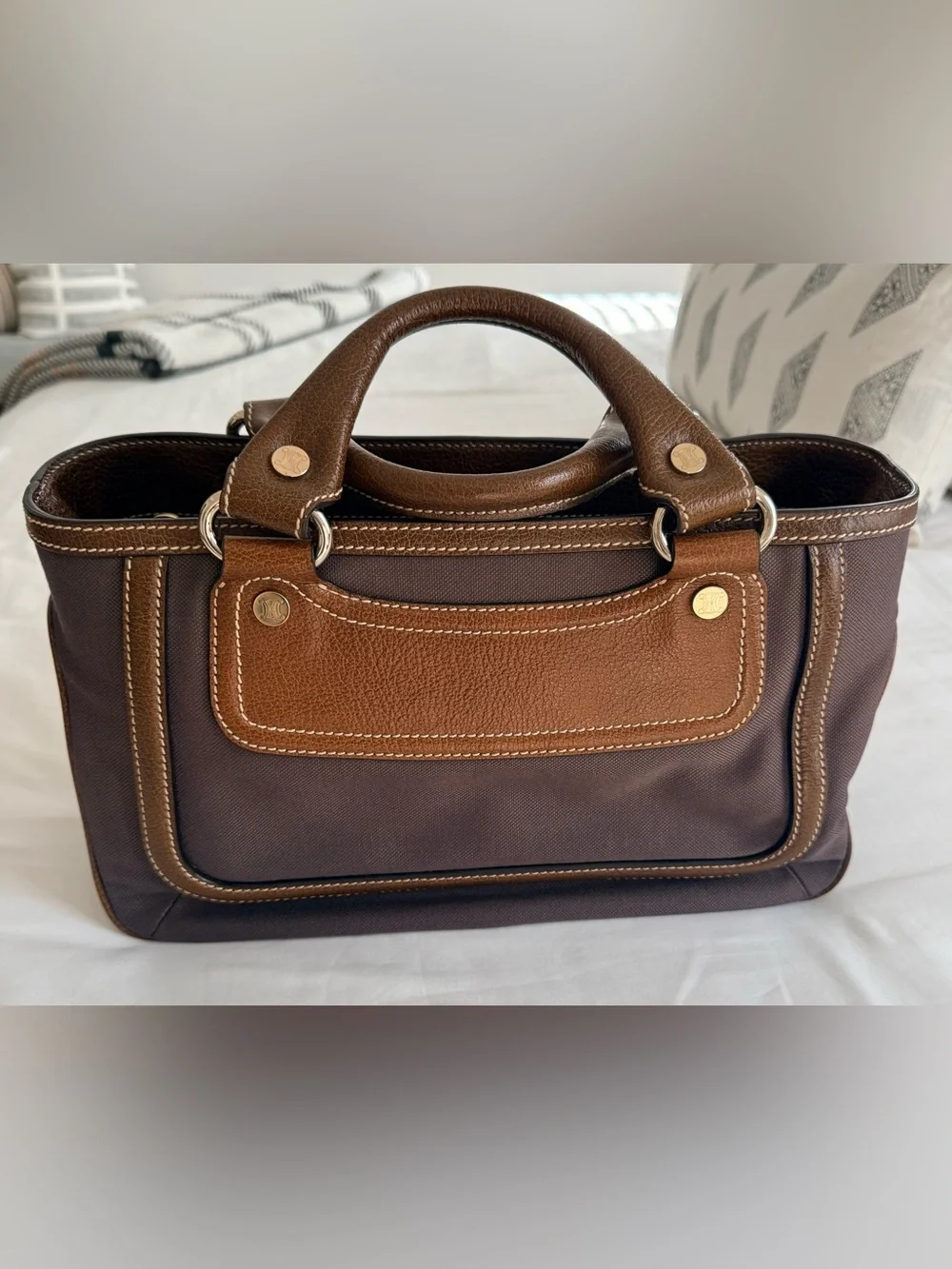 Authentic Celine Canvas and Leather Boogie Bag